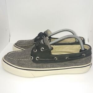 Sperry Top Sider Bahama 2 Leather‎ Collar Boat Shoes Men's Size 9 M Black, White